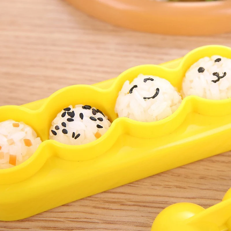 1 Set Rice Ball Mould Ball Shaped Sushi Molds Shaking Mould With Spoon Seaweed Embossing Mold For Kids DIY Meal Sushi Tools