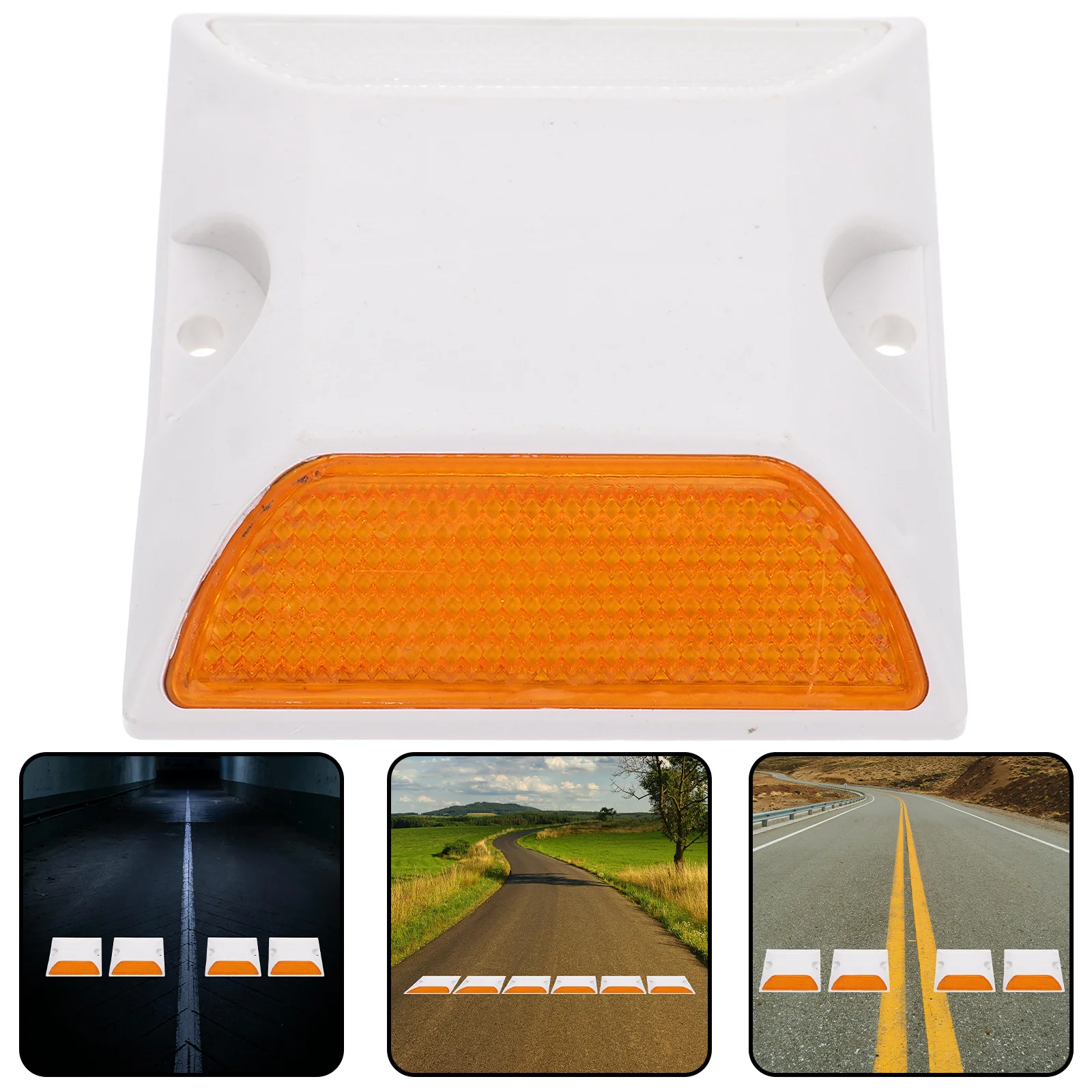 

2Pcs Reflective Road Pavement Marker High Visibility Compression Resistant Parking Lot Road Studs Reflectors Pavement Markers