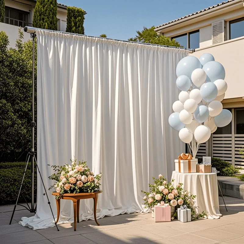 1PC Satin Backdrop Curtains Baby Shower Photo Background Drapes for Birthday Party Wedding Arch Stage Back Drop Cloth Decoration