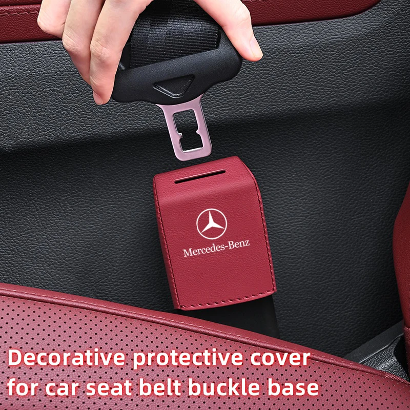 Car Seat Belt Base Protective Cover For Mercedes Benz A C E S G Class GLC CLE CLA GLB GLS W177 W205 W213 W222 X167 AMG