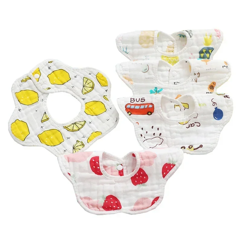 Cotton Baby Bibs Waterproof Feeding 360-degree Six-layer Bib Baby Kids wash Gauze Saliva Towel Bibs Baby Items baberos bebe 1-3Y