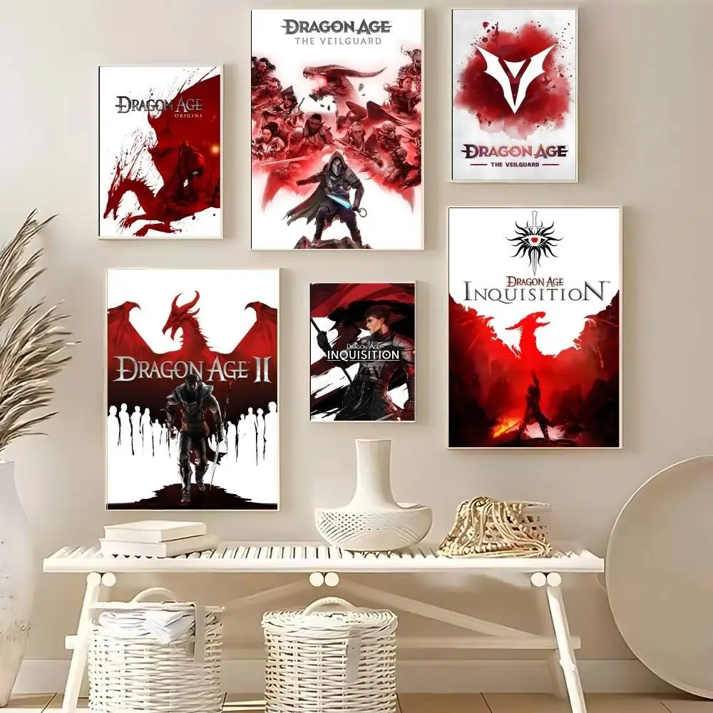 Game D-Dragon Age The Veilguard Poster High Quality Dorm Living Room Aesthetic Wall Decoration Painting Stickers Gift