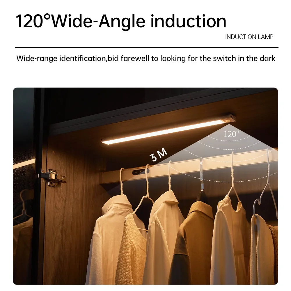 Led, cabinet, wardrobe, kitchen lighting magnetic dynamic induction night light