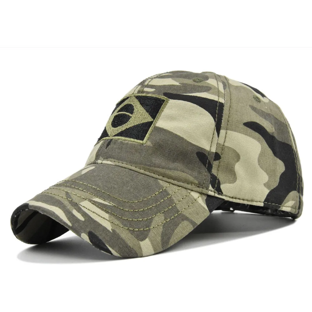 

Enthusiast Duckbill Men's Camouflage Baseball Cap Brazilian Flag Military Curved Brim Casual Hiking Sun Hat