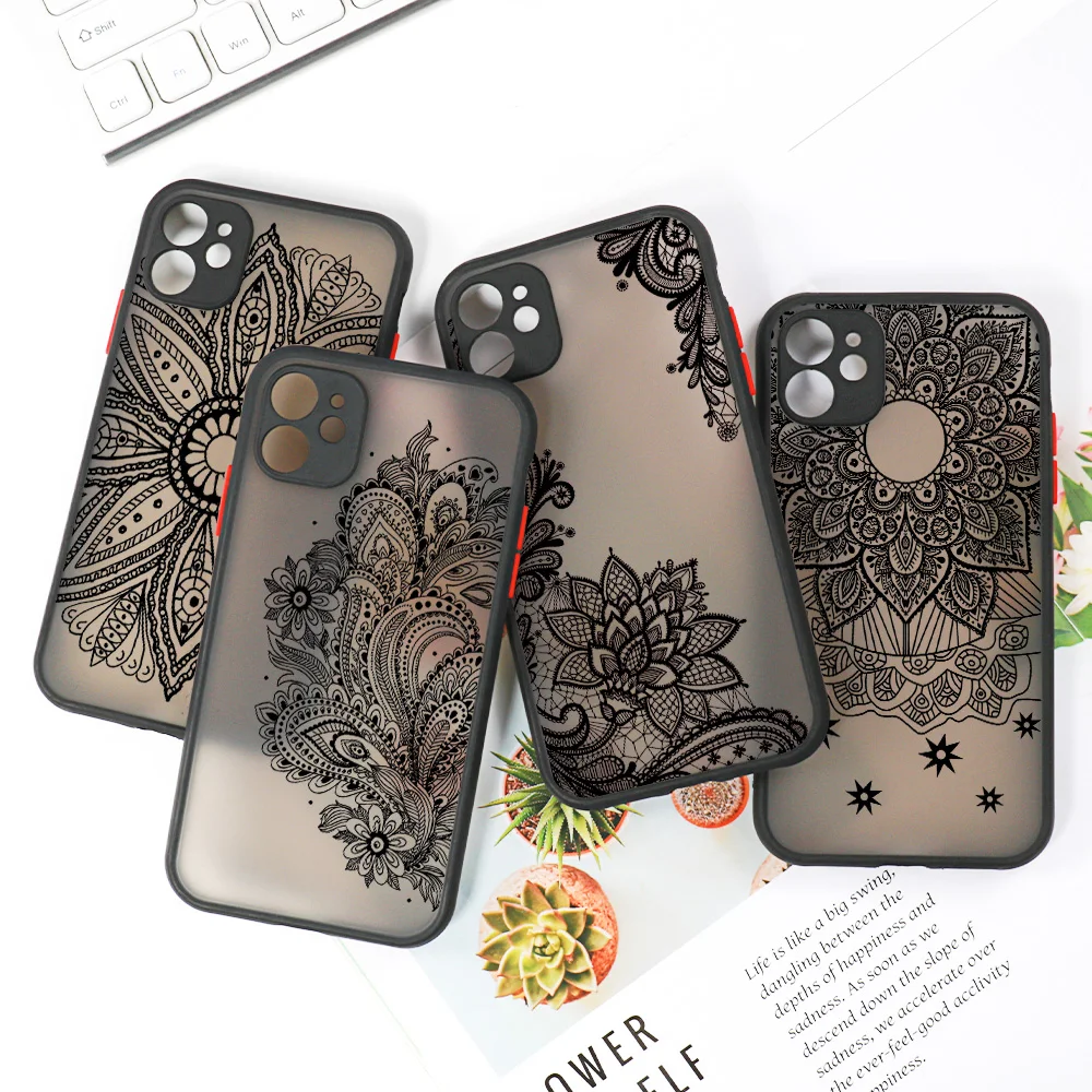 Mandala Dreamcatcher Case For iPhone 11 13 14 12 15 Pro Max Mini XR XS Max 6s 8 7 Plus SE 2022 2020 Clear Shockproof Phone Cover