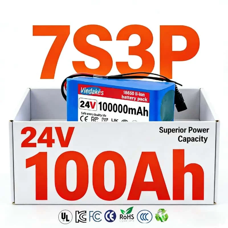 

7S3P 24V 100Ah 18650 Lithium Battery Pack High-Power Rechargeable Power Source for Electric Scooters Long-Range Performance