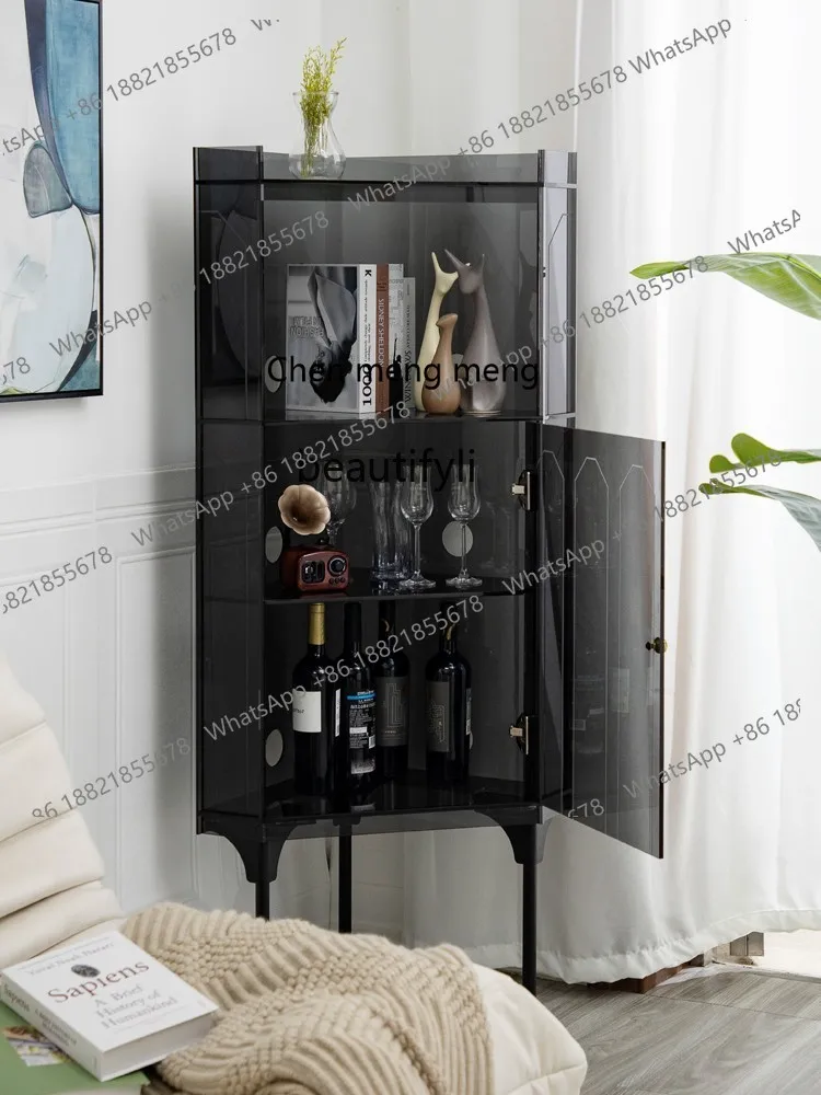 

Light Luxury Triangle Corner Cabinet Storage Rack Nordic Living Room Creative Corner Wine Cabinet Wall Corner Storage Cabinet