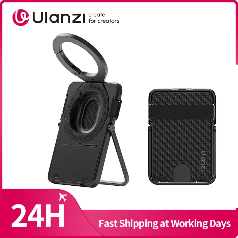 U U U ​ Lanzi ML25 MagLock porte-carte support de téléphone support de téléphone pour iPhone 16 15 14 porte-carte Portable avec anneau magnétique Double face