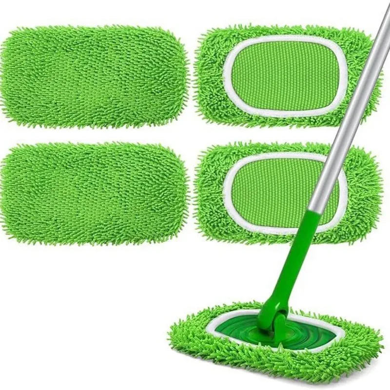 A01F-For Swiffer Chenille Flat Mop Mat, Absorbent Replacement, Microfiber Mop Pads For Swiffer - Reusable, Washable