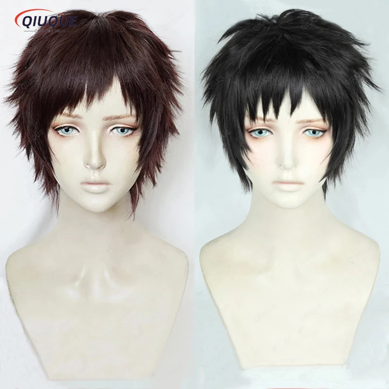 Anime Overhaul Kai Chisaki Short Black Brown And Reddish Brown Heat Resistant Hair Cosplay Costume Wig + Wig Cap