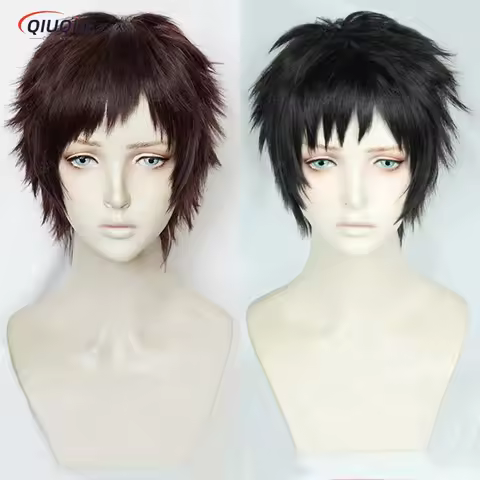 Anime Overhaul Kai Chisaki Short Black Brown And Reddish Brown Heat Resistant Hair Cosplay Costume Wig + Wig Cap