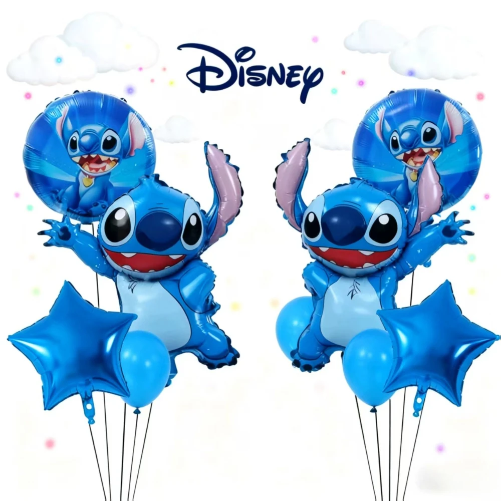

123 шт. набор воздушных шаров Disney Lilo & Stitch тема синие фольгированные шары для украшения дня рождения, Хэллоуина, Рождества, подарки