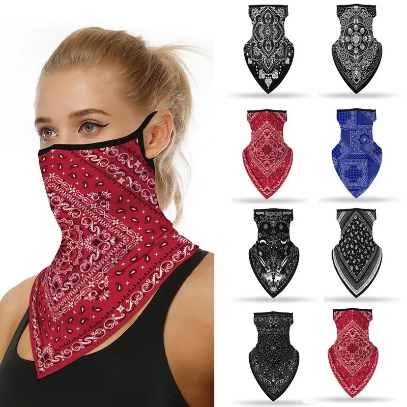 

Outdoor Print Seamless Scarf Ear Hook Sports Scarf Neck Tube Face Dust Riding Bandana UV Protection Neck Gaiter Scarf