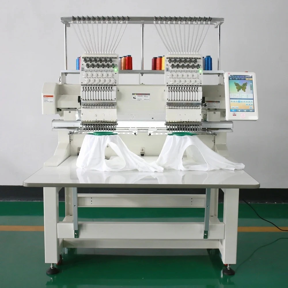 2 Heads 12 15 Hat Monogram Embroidery Machine Dahao Computer Panel Embroidery Machine Computerized