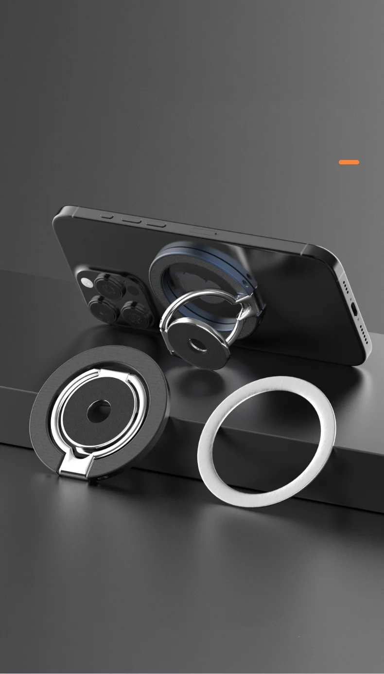 MagSafe Doppelseitiger magnetischer Telefonringhalter, tragbar, zusammenklappbar, Handy-Ständer, Zubehör, Griffhalterung, Unterstützung, universell – Detail 15