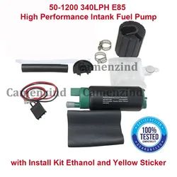 50-1200 340LPH E85 Methanol Ethanol High Performance Intank Fuel Pump +Install Kit Ethanol+ Yellow Sticker fits for GSS342