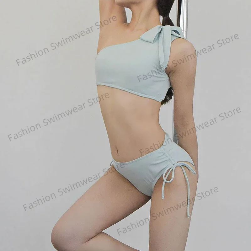 

2025 New Bikinis Swimwear Women Push Up One Shoulder Swimsuit 2 Pieces Bikini Set Bathing Suit Beach Wear Summer