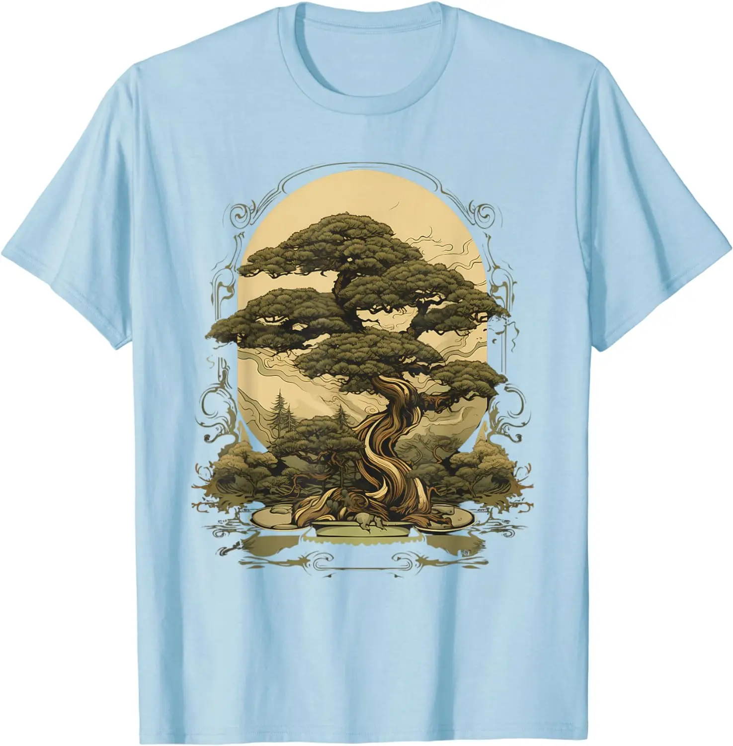 2024 Summer New Horticultural Art Bonsai Tree T-shirt Trend Casual Retro Shirt