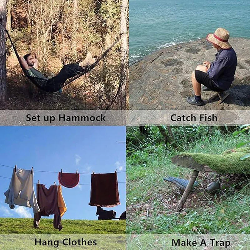 Trohow 7 núcleos 4mm paracord corda de náilon acessórios para acampamento sobrevivência diy fazendo cordão pulseira coleira de cachorro idéia presente