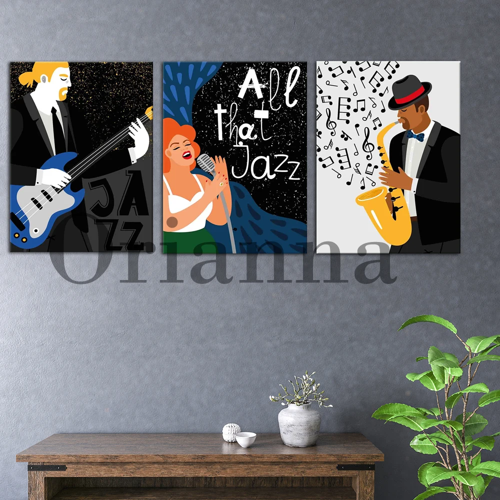 Jazz Music Singer Poster Abstract Music Wall Art Print Posters Nordic Modern Home Living Room  Office Studio Decor Painting Gift