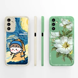 Case For Samsung Galaxy A14 4G 5G Love Heart Silicone Liquid Protective Antifouling Durable Senior Fashion For Samsung a14 Coque