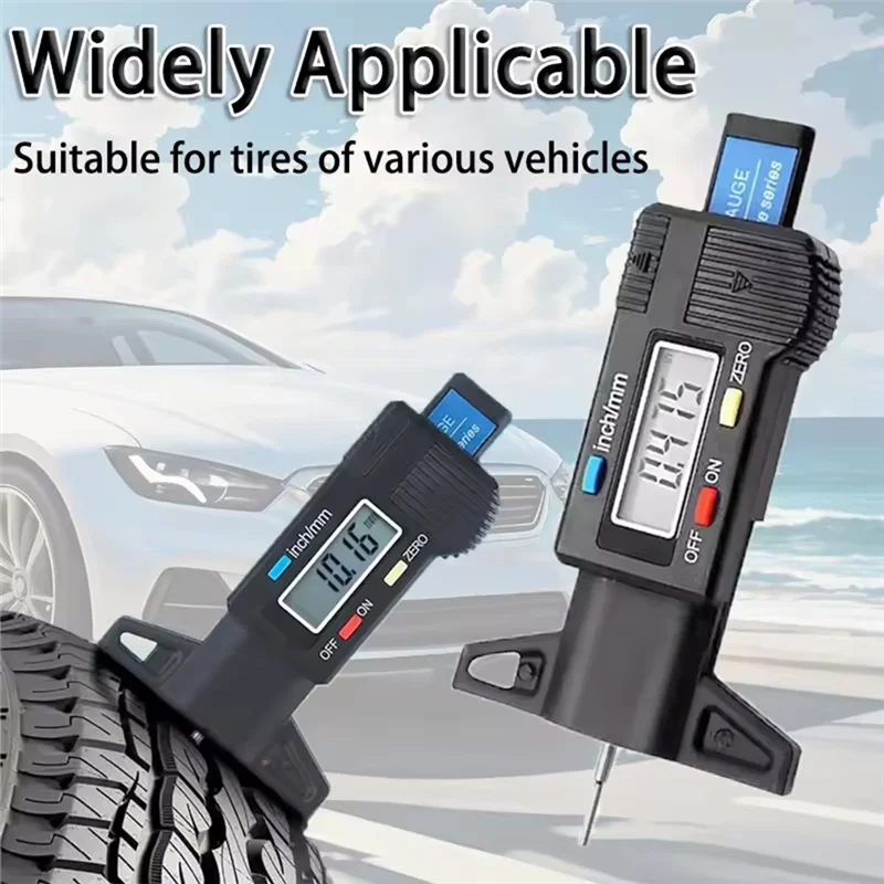 

Depth Tire Tread Gauge LCD 2Pcs For Car Tire 0-25Mm Measurement Caliper Detection Tools Repair Measuring Device