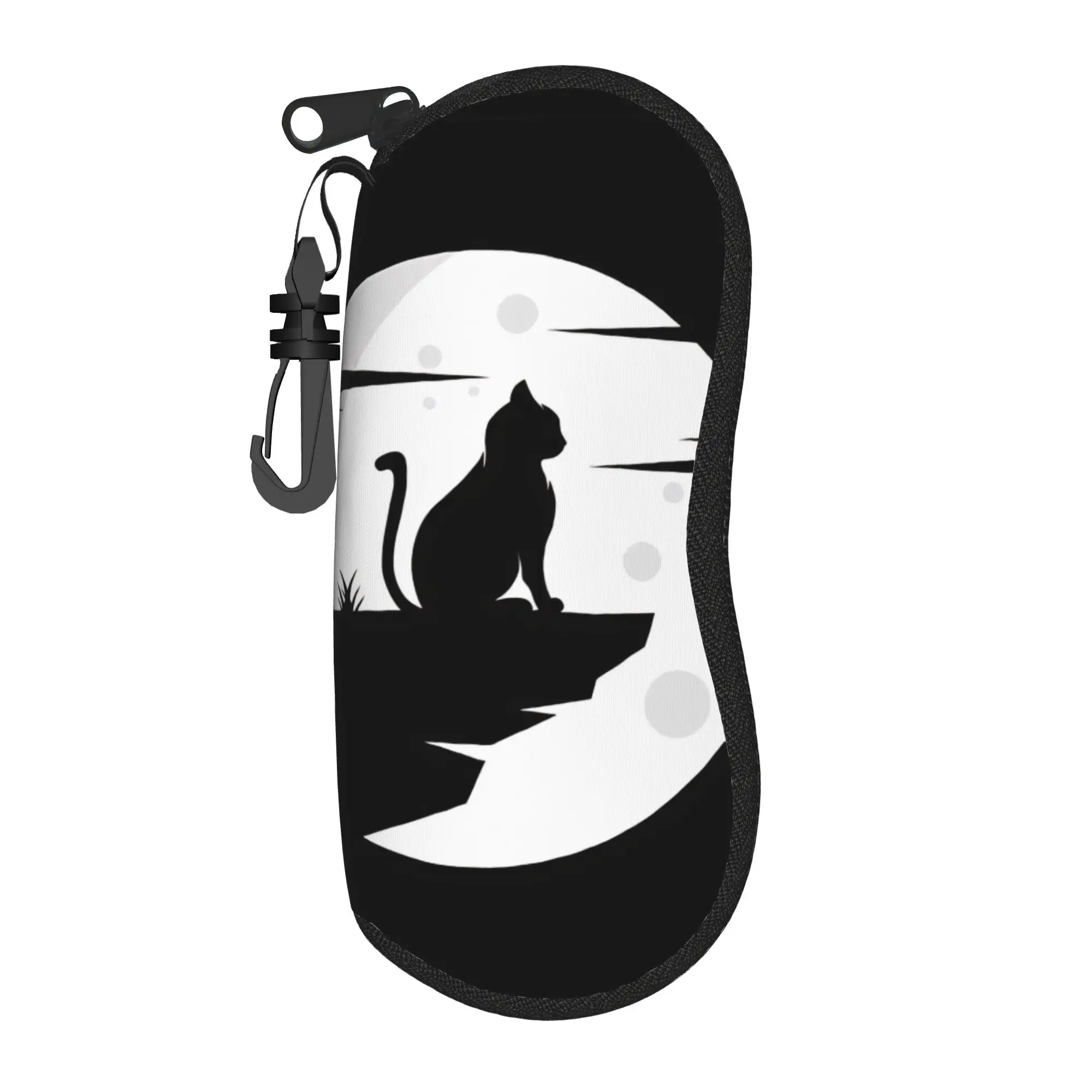 The Night Cat Glasses Case  Sunglasses Pouch Travel Fashion Eyewear Organizer Zipper Men Women Eyeglass Cases Cover