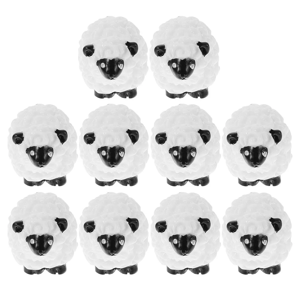 10 Pcs Miniature Figurine Resin Decor Decor Sheep Figurines Set Sheep Goat Figurines for Outdoor Garden Landscape