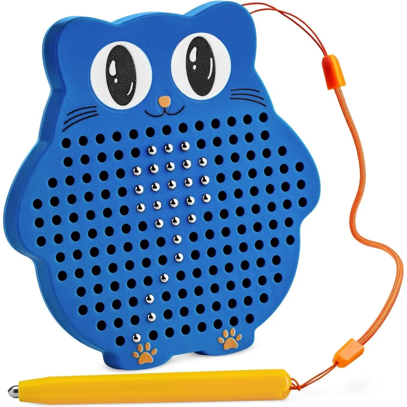 子供と幼児向けビーズとマグネットスタイラスペン付きマグネット式お絵かきボード - 飛行機と車での旅行用マグネット式おもちゃ