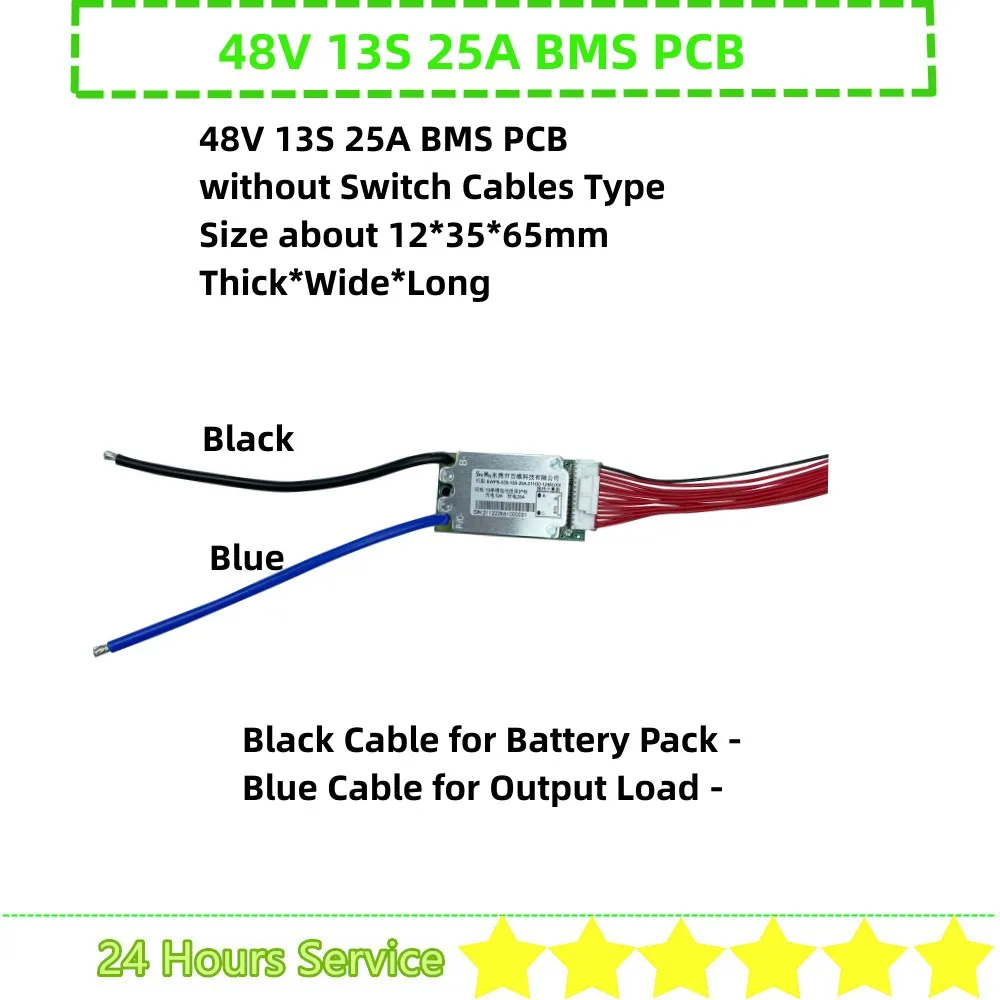 13S 14S 48V 52V 25A 30A 40A 25Ah 30Ah 40Ah BMS PCB Li-ion Rechargeable Battery Ebike Battery PCB with Switch or without Switch