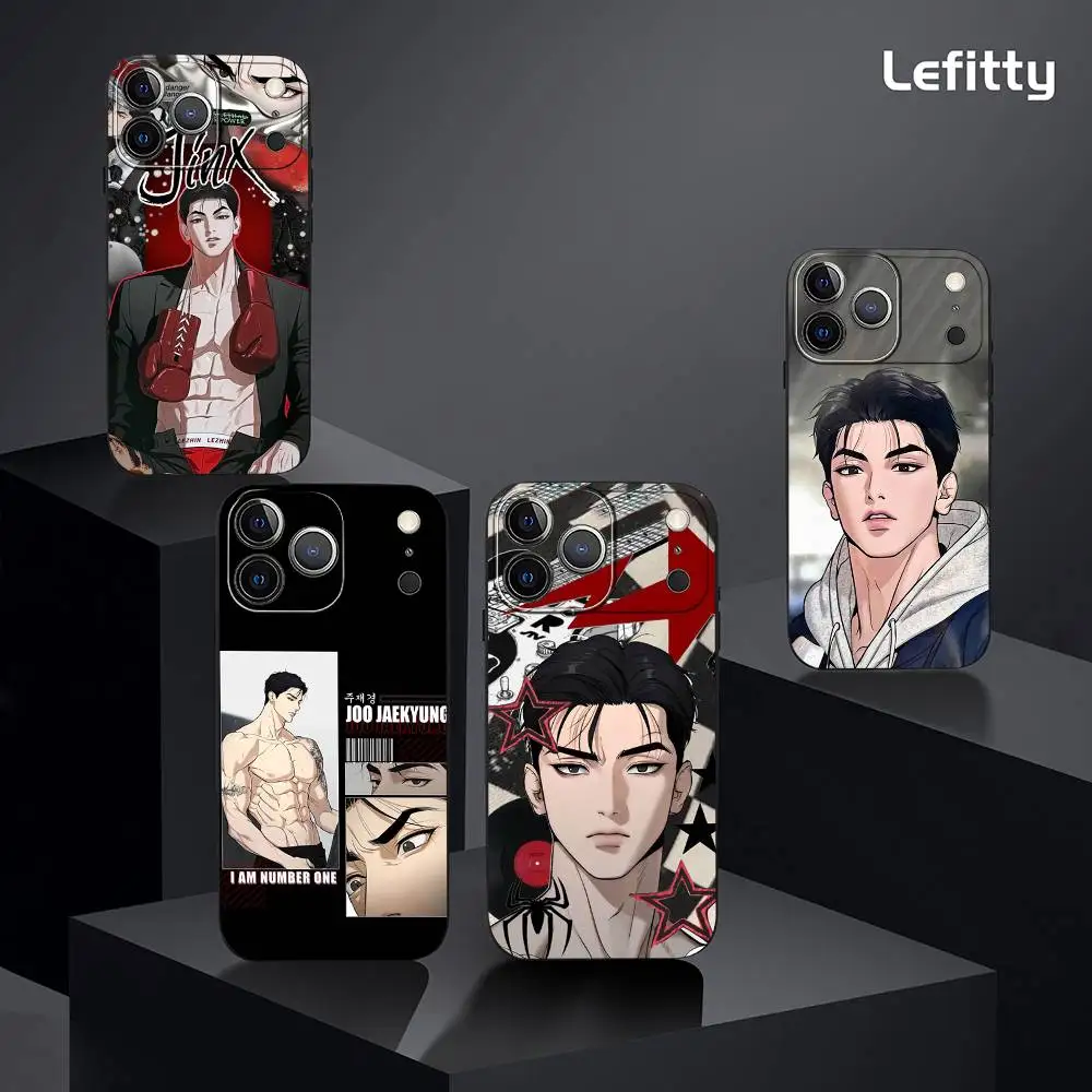 1PC J-Jinx J-Joo Jaekyung iPhone 17 16 15 14 13 12 11 Pro Max Plus Mini用スマホケース ブラック フロスト加工 ソフトシェルケース