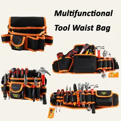 Heavy Duty Tool Belt,Tool Pouch with Pocket,Garden Waist Bag Hanging Pouch for Carpenter, Electrician, Woodworker,Construction,