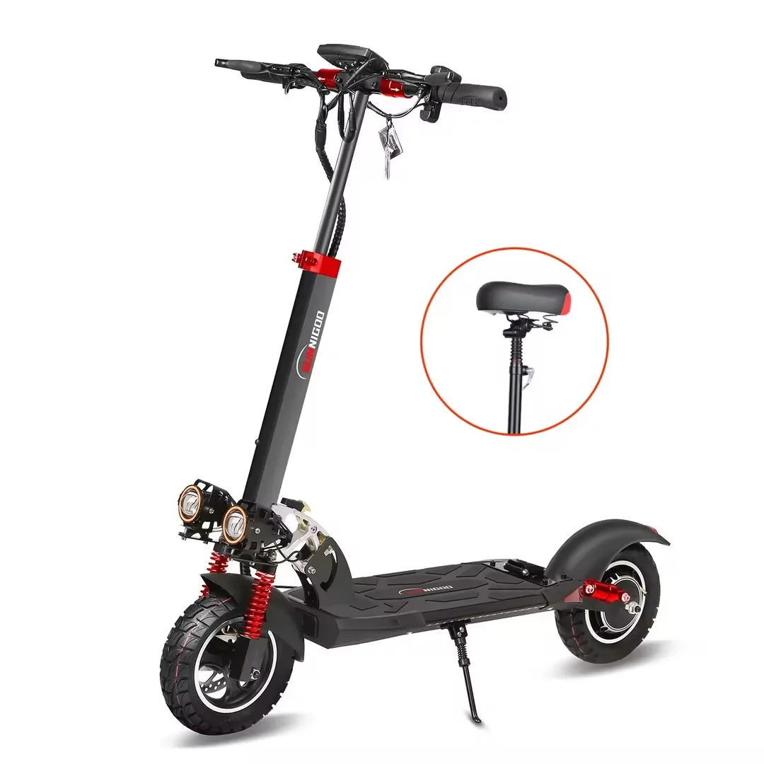 SUNNIGOO 800W Elektroroller für Erwachsene - 25km/h Höchstgeschwindigkeit 45-55km Reichweite 10-Zoll Offroad-Reifen Faltbarer Pendler-E-Scooter