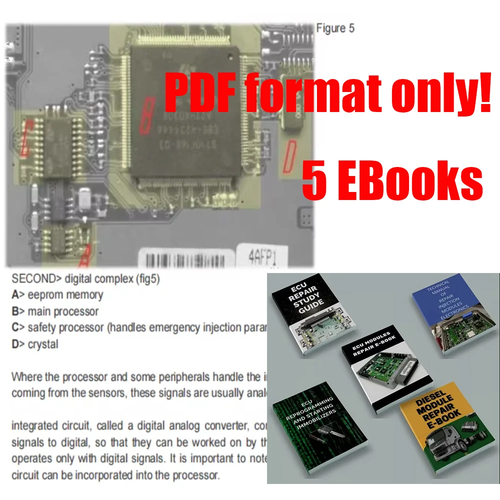 

ECU Repair Study Guide English 5 Ebooks EPROM TEST Progranmming SMD Digital Central Simulator Car Diagnostic Teaching Materials