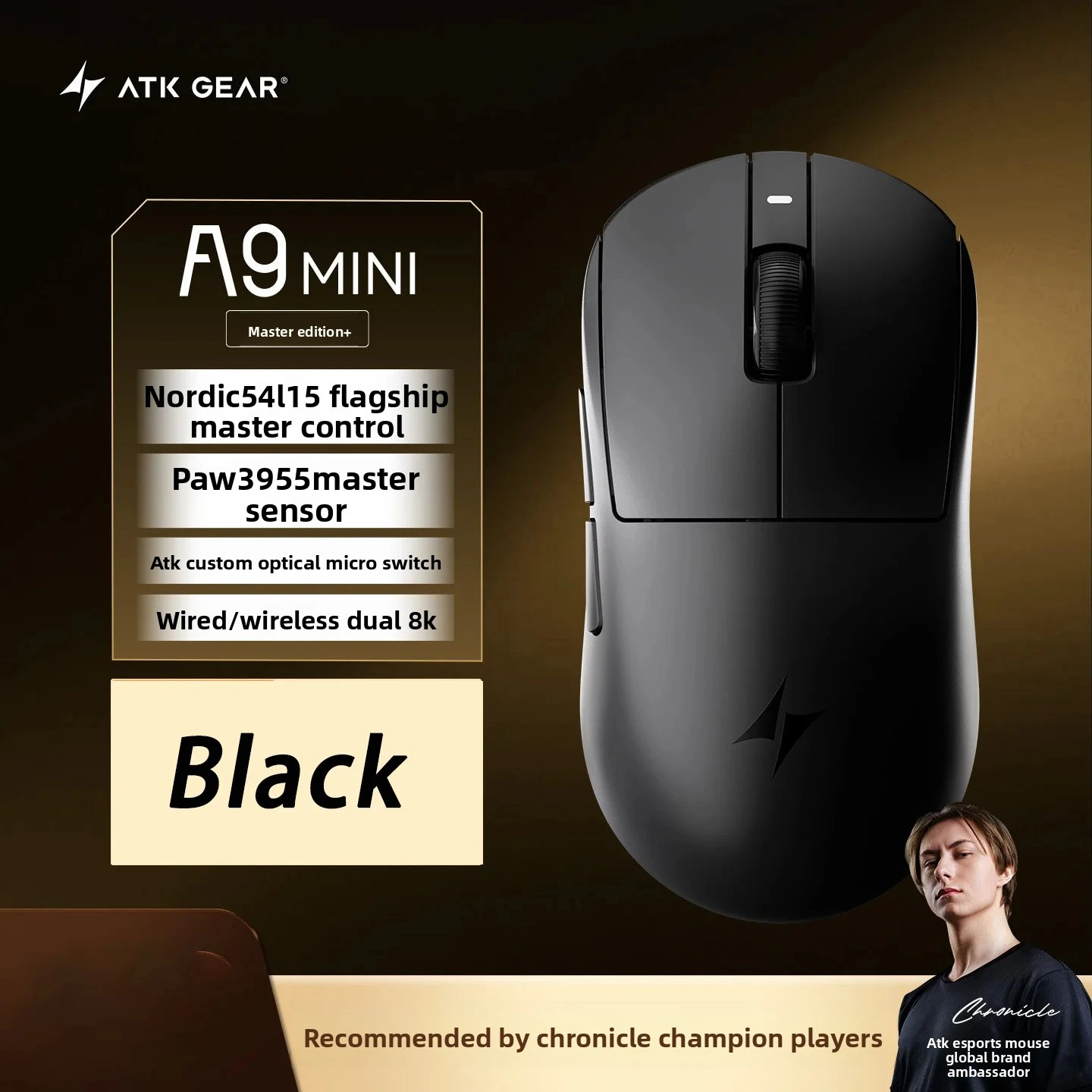 ATK A9 MINI Dual Mode Gaming Mouse Wireless Dual 8K E-sports Mouse