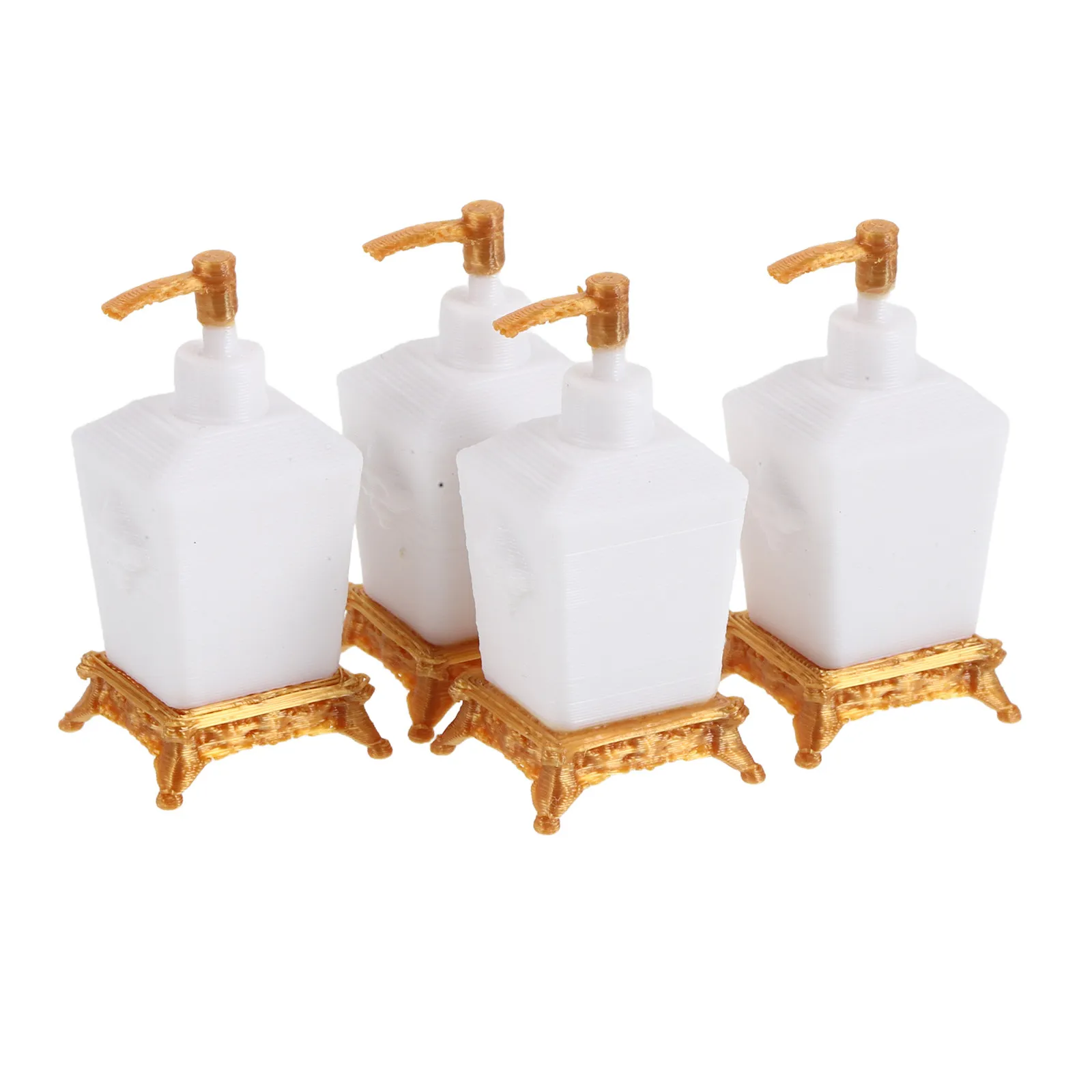 

4Pcs Miniature Bathroom Lotion Bottles 1:12 Scale Realistic Tiny Containers Mini Bath Accessories for Dollhouse Decor