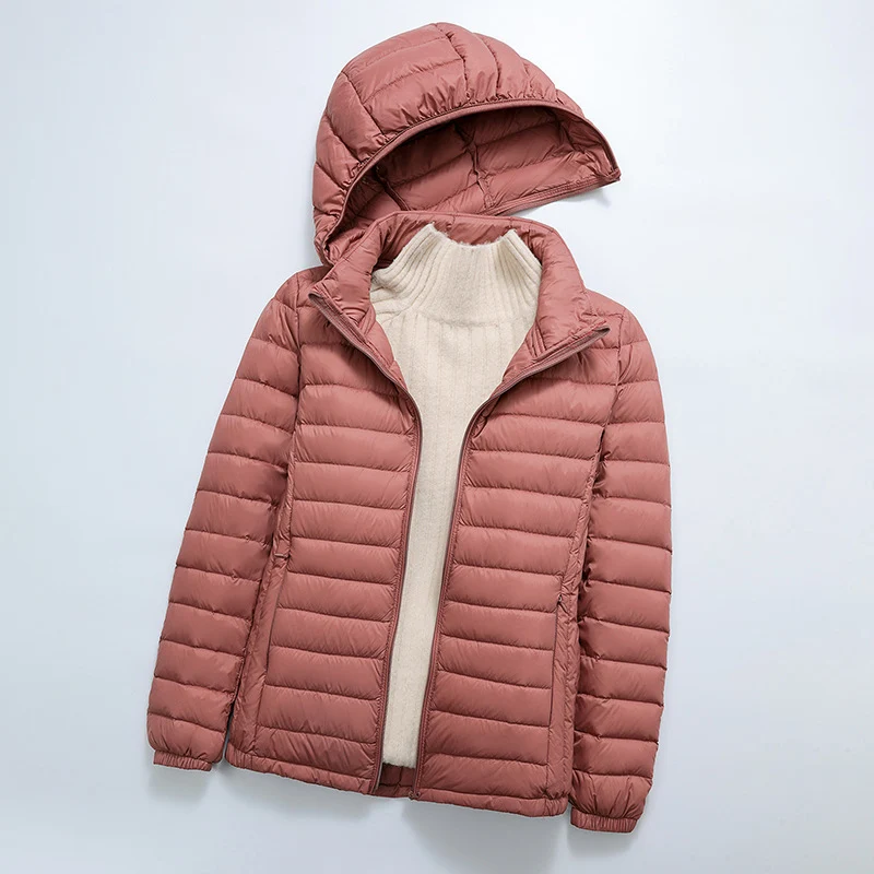 

Новая женская ультралегкая куртка из 90% белого утиного пуха с отстегивающимся капюшоном, осенне-зимняя, тонкая, портативная, для хранения