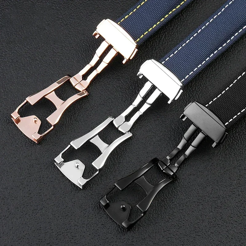 Correa de reloj para Omega Speedmaster Snoopy 310, correa de reloj inferior de piel de vaca de lona, nueva correa de reloj de nailon Seahorse AT150 de 19mm y 20mm