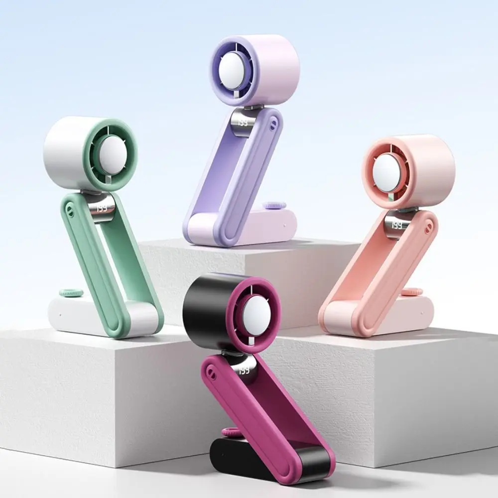 

Складной портативный ручной вентилятор с цифровым дисплеем, USB-зарядкой, бесшумной работой, тихий мини-вентилятор для кармана