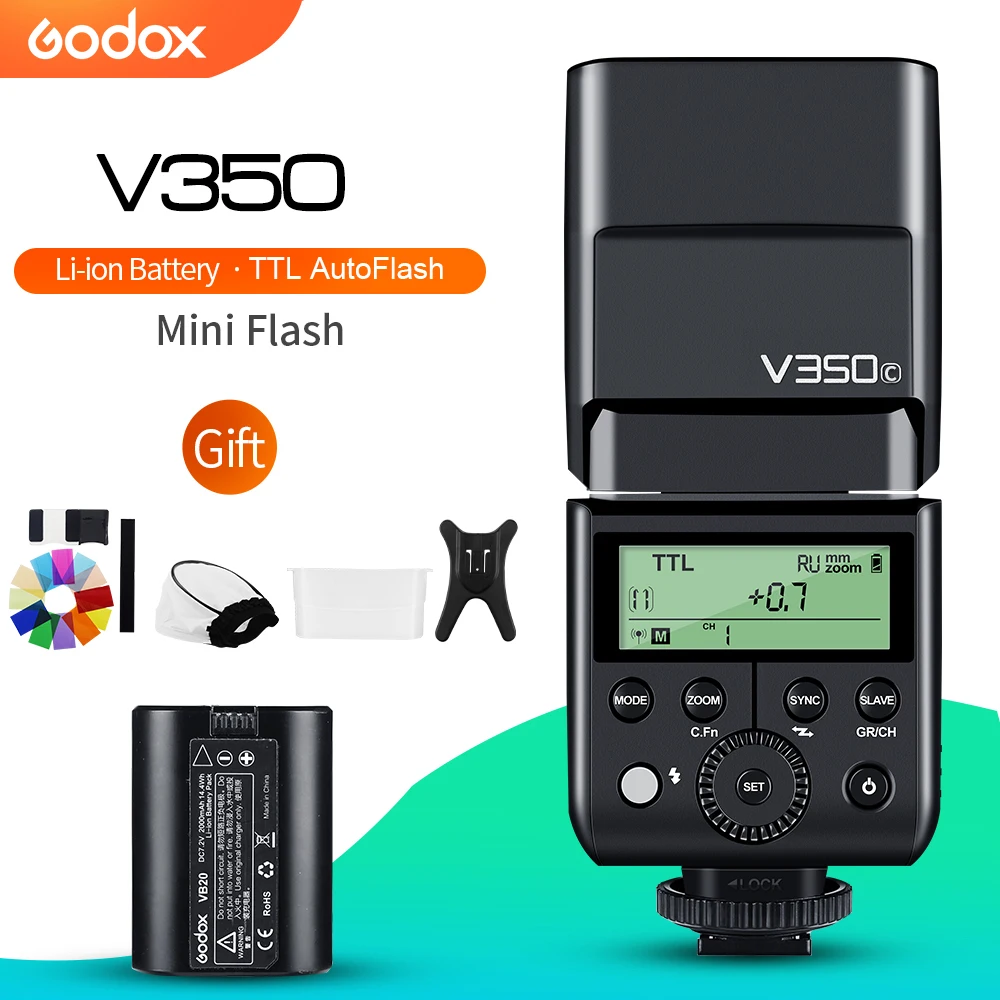 Godox V350C V350N V350S V350F V350O TTL HSS Camera Speedlite Flash Built-in Lithium Battery for Canon Nikon Sony Fuji Olympus