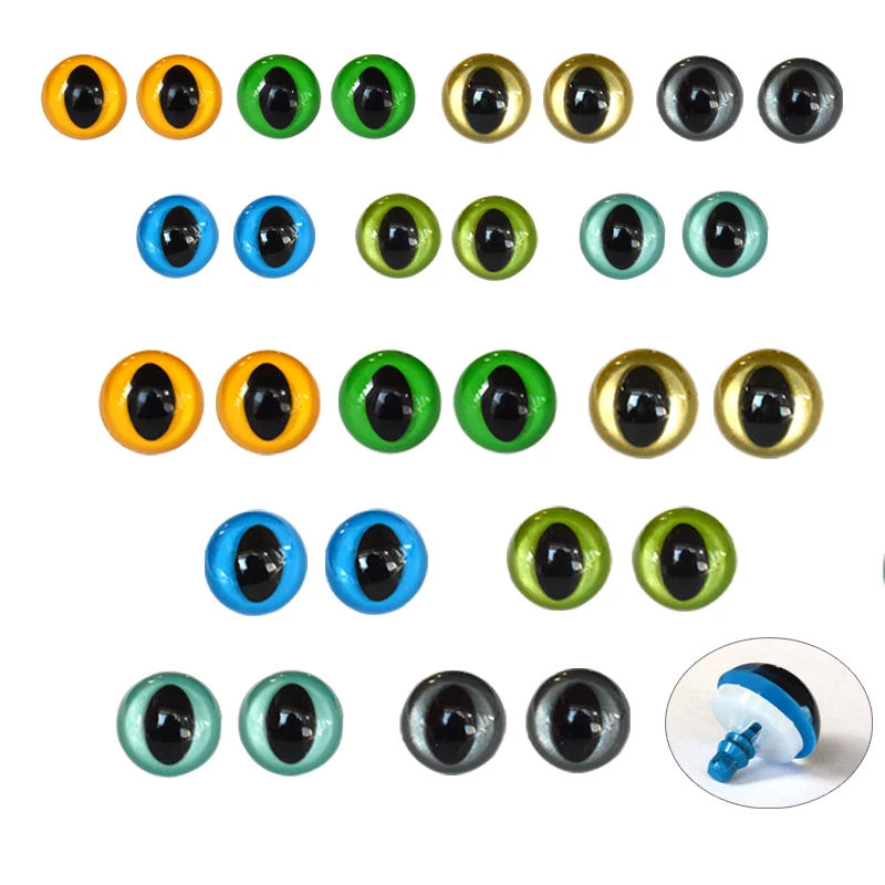 14/20 Stück 12-18mm Kunststoff-Sicherheitsaugen für handgefertigte Sicherheitsaugen, Häkelpuppen, Longan-Füllungen, Tiere mit Unterlegscheibe für DIY-Bastelarbeiten – Detail 4