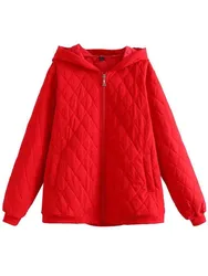 Women's Clothing Plus Size Quilting Coat Winter Fashion Keep Warm Jacket Simple Argyle Outwear