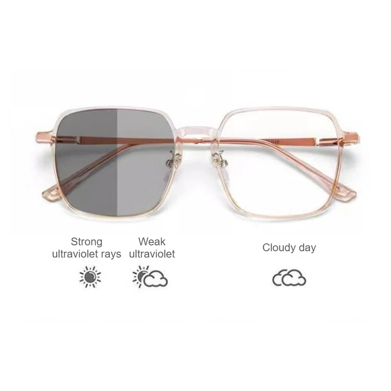 

Stylish Photochromic Anti Blue Light Blocking Reading Glasses Large Frames for Man and Woman Presbyopia Eyewea Plano Eyeglasses