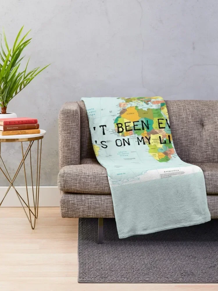 I haven't been everywhere but it's on my list - travel quote Throw Blanket Beautifuls For Baby Personalized Gift Blankets