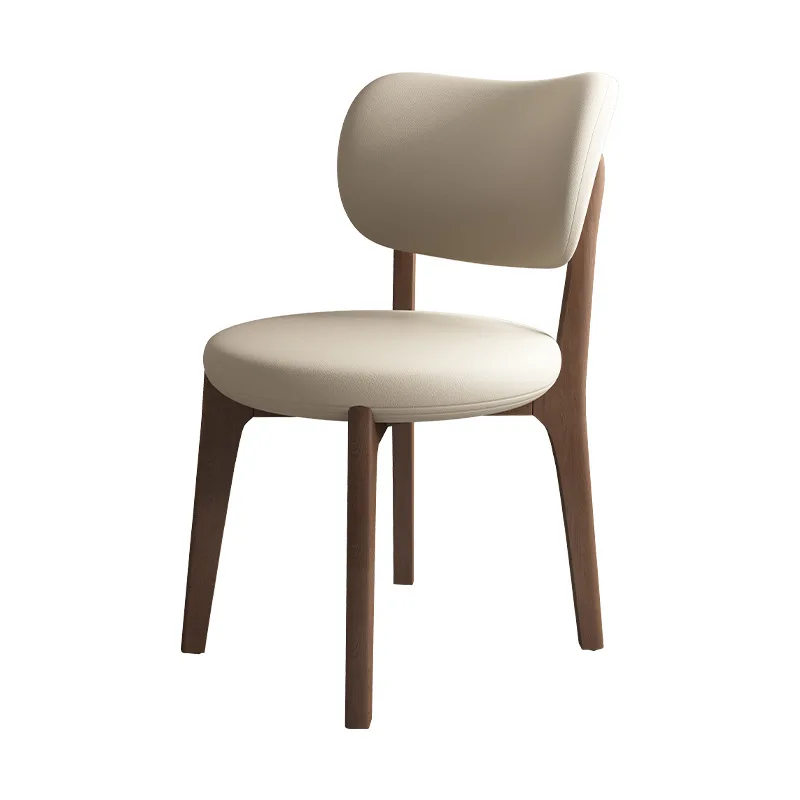 Solid wood backrest dining chair, Nordic style solid wood dining chair, widened backrest chair, solid wood dressing chair