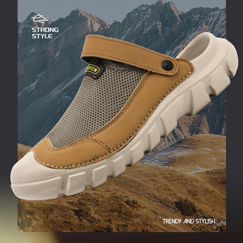 

Openwork Summer Men Sandals Fashion Handmade Weaving Design Beach Sandals Breathable Casual Sandals Lightweight Outdoor Sneakers