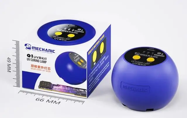 MECHANIC-Lámpara de curado UV LED Q1/Q2 binusclear, adhesivo óptico UV sin sombras, recargable con aceite verde, uso inalámbrico
