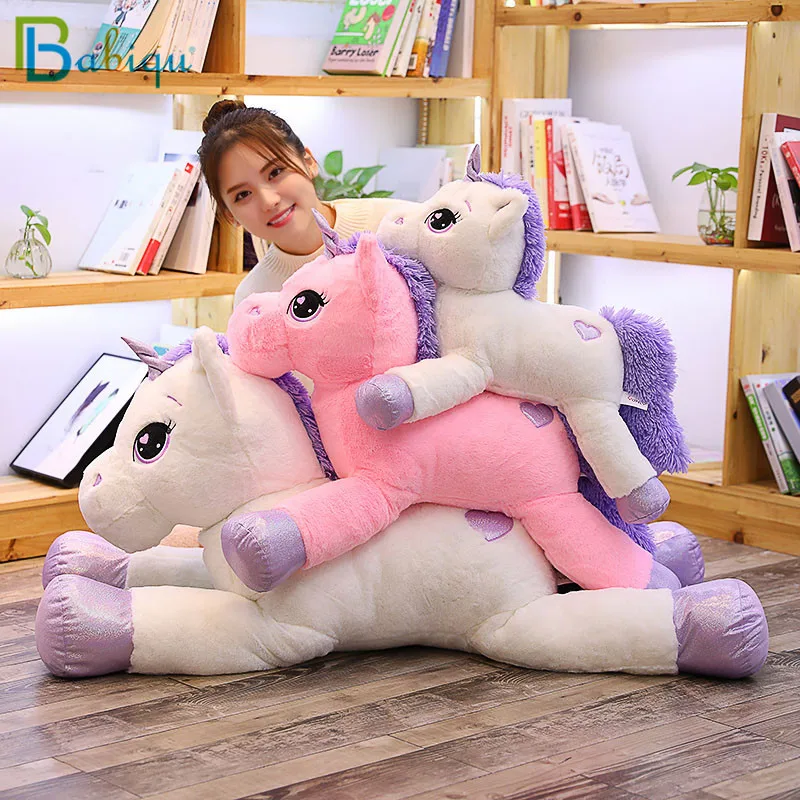 

2019 New Giant 60-110cm Unicorn Plush Toy Soft Stuffed Popular Cartoon Unicorn Dolls Animal Horse Toys for Children Girl