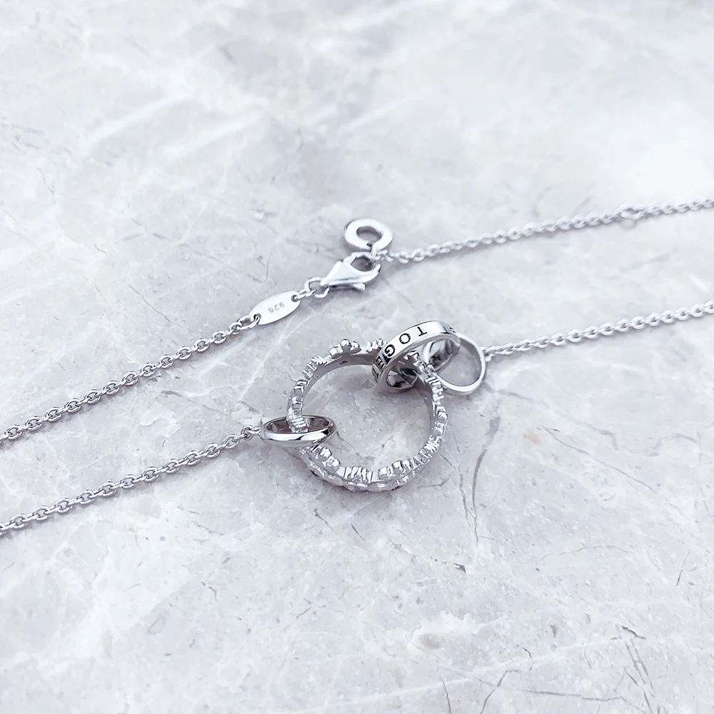 Women's 925 Sterling Silver Crown Link Chain Necklace