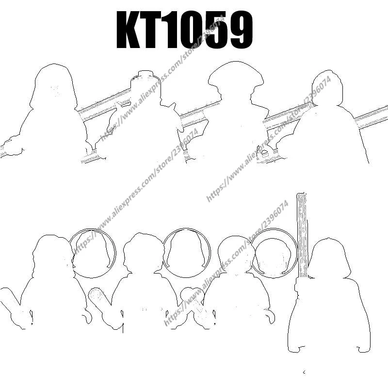 액션 피규어 빌딩 블록 브릭 장난감, 영화 액세서리, KT1059, XP451, XP452, XP453, XP454, XP455, XP456, XP457, XP458